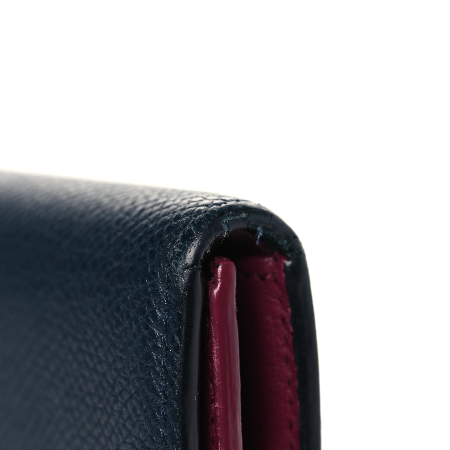 Grained Calfskin Medium Multifunction Strap Wallet Steel Blue