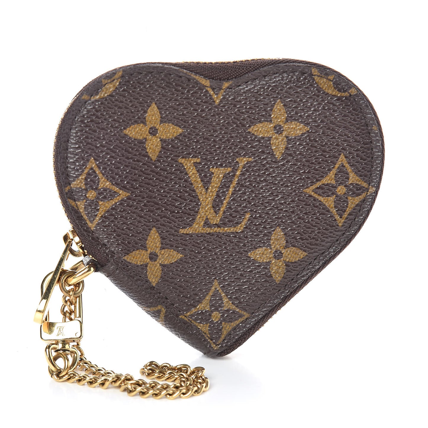 Monogram Leopard Coeur Heart Coin Purse Blanc Corail