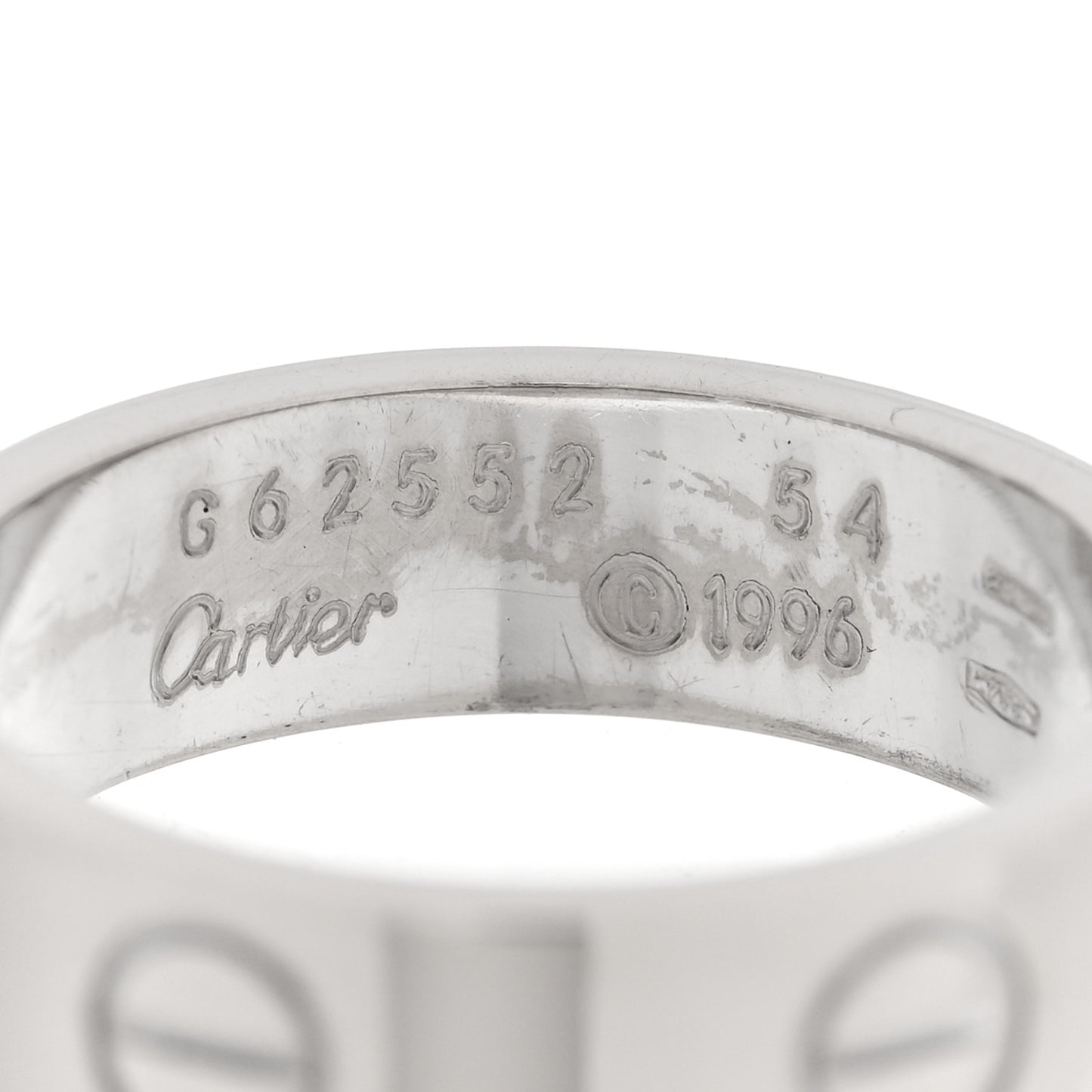 18K White Gold 5.5mm LOVE Ring 54 7