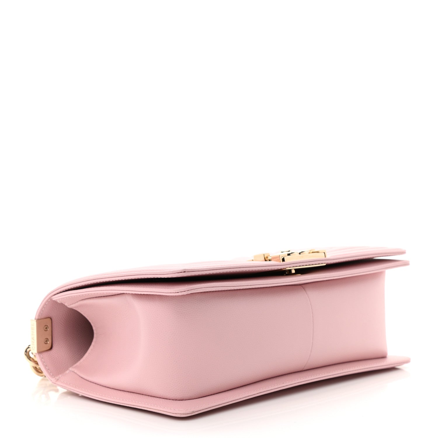 Chanel Caviar Chevron Quilted Medium Boy Flap Light Pink 3 of 10