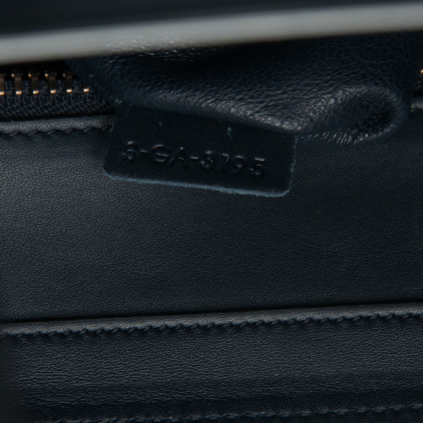 Smooth Calfskin Textile Striped Micro Luggage Navy Blue