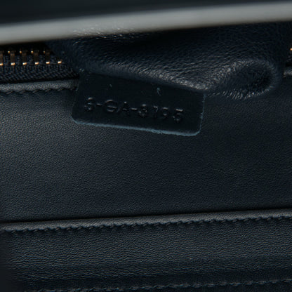 Celine Smooth Calfskin Textile Striped Micro Luggage Navy Blue 7 of 7