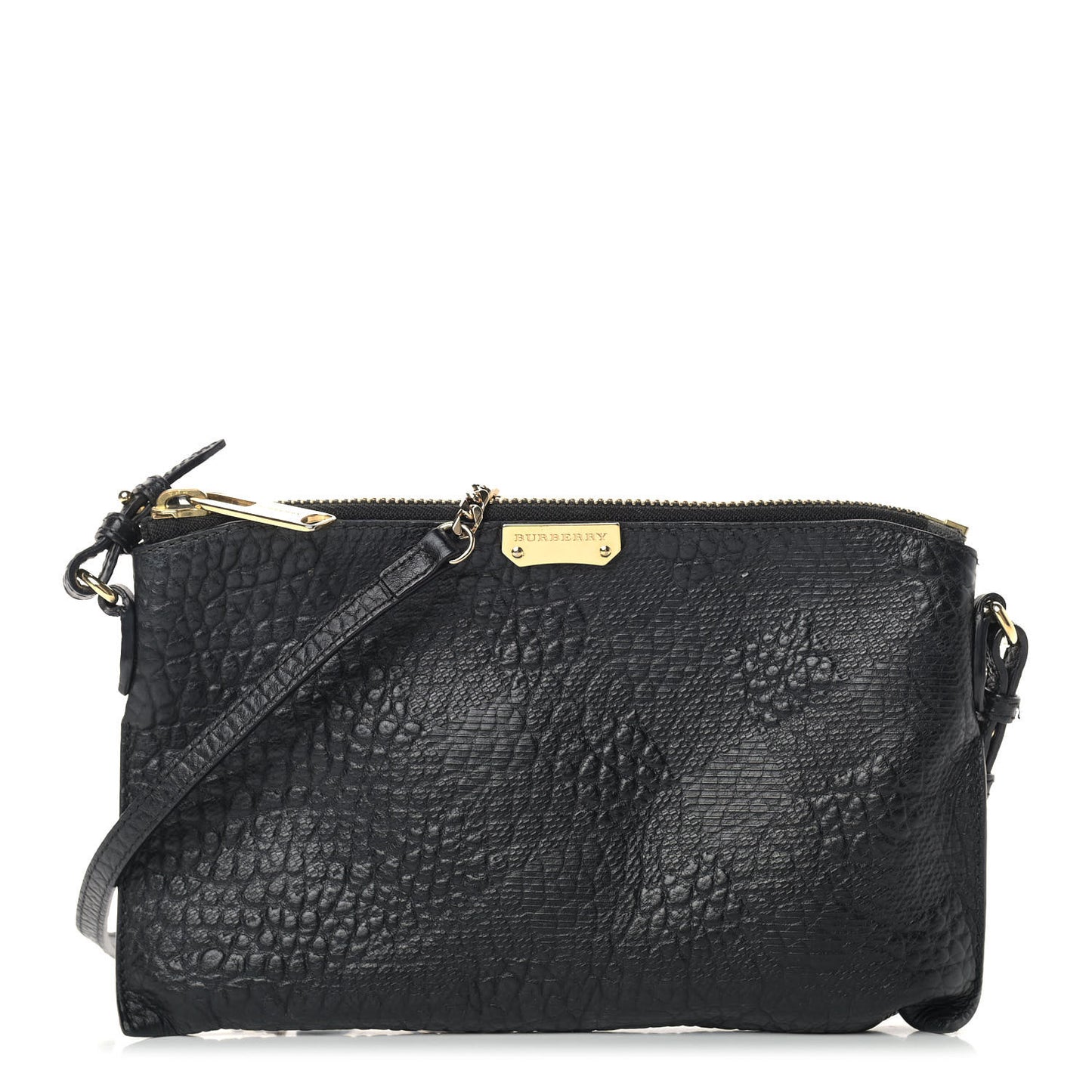 Signature Grain Calfskin Crossbody Bag Black