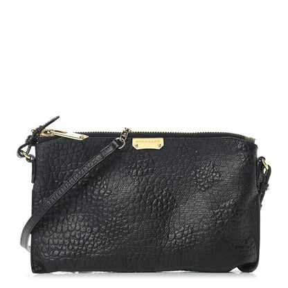 Burberry Signature Grain Calfskin Crossbody Bag Black 1 of 14