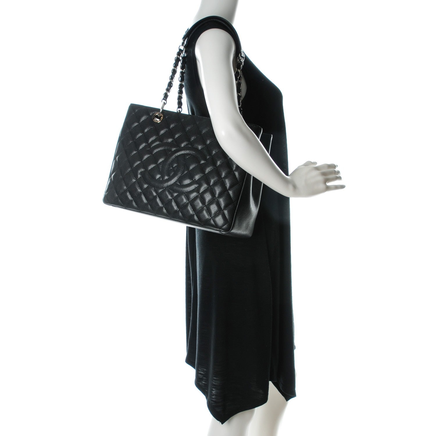 Chanel Caviar Quilted Grand Shopping Tote GST Black 2 of 7