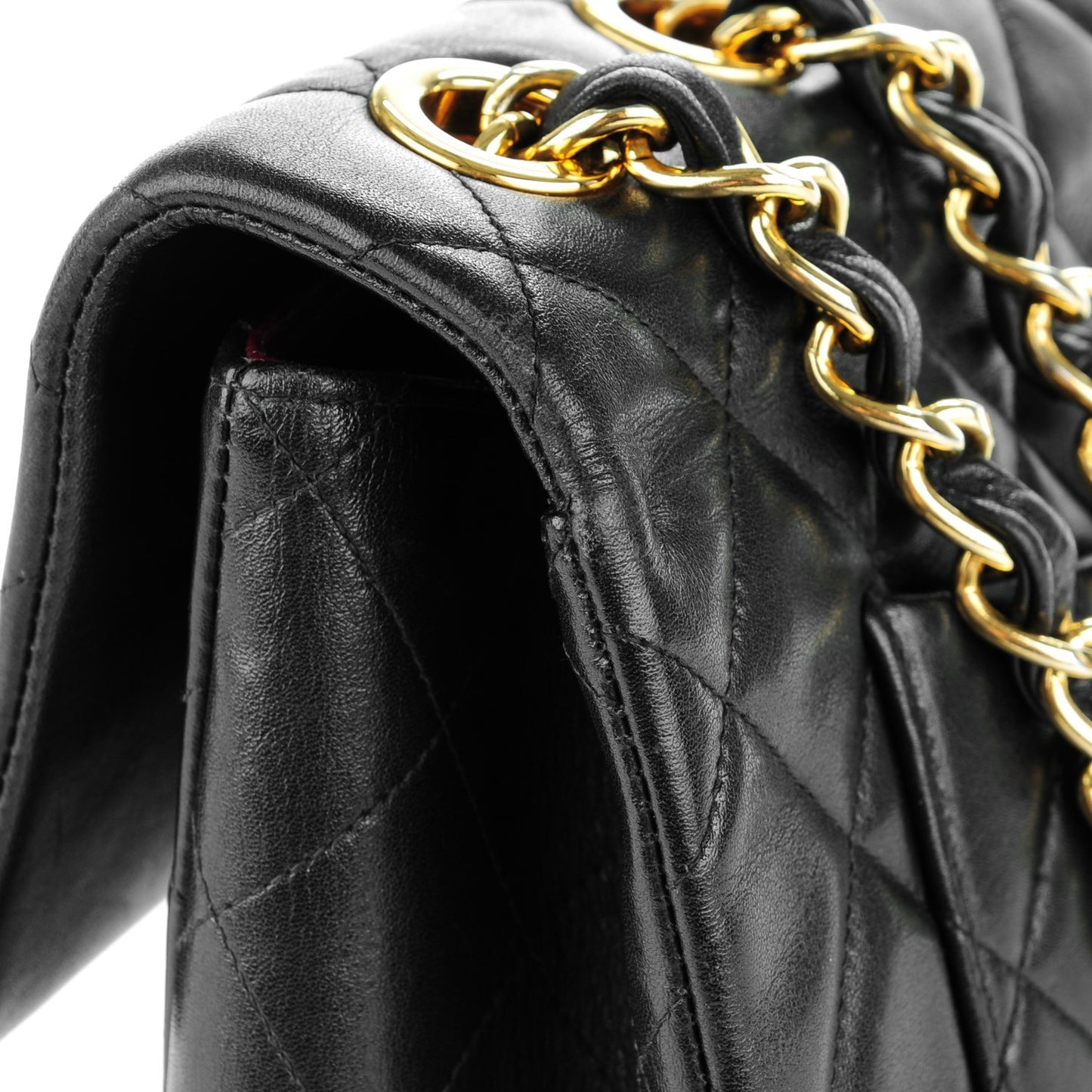 Lambskin Quilted XL Jumbo Single Flap Black