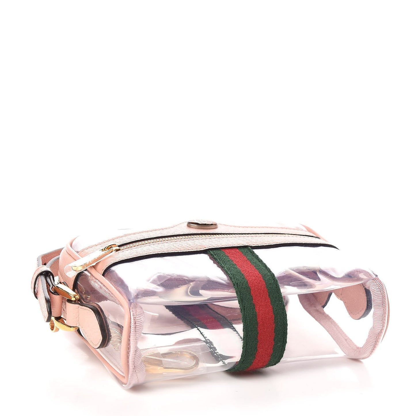 Vinyl Web Mini Ophidia Transparent Shoulder Bag Perfect Pink