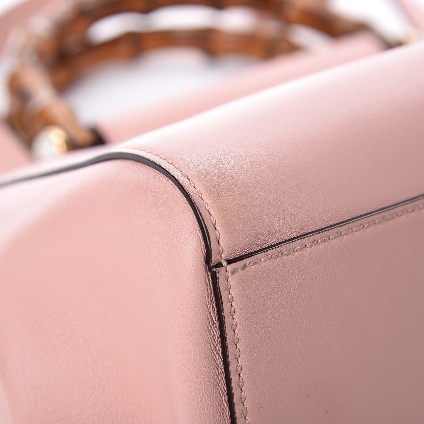 Nappa Bamboo Small Nymphaea Top Handle Bag Perfect Pink