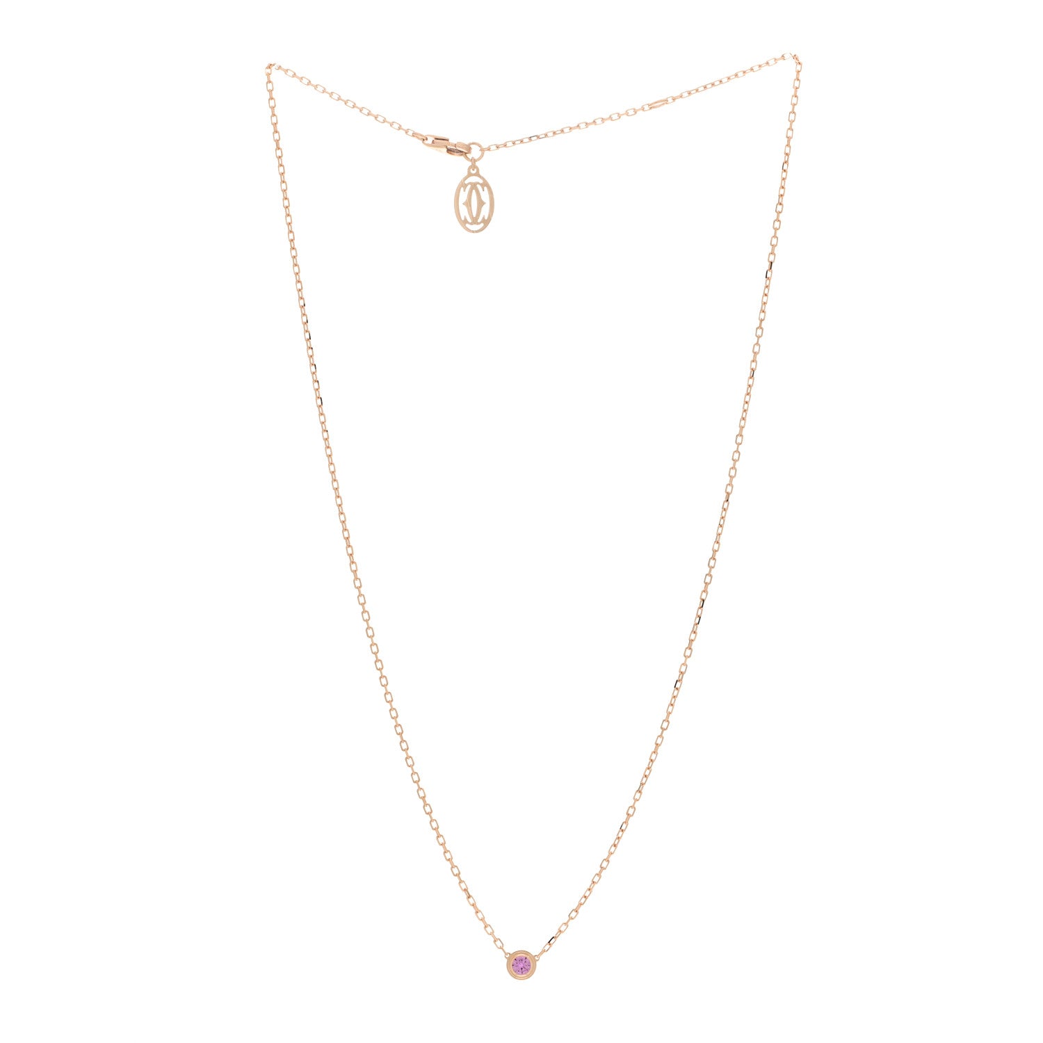 Cartier 18K Pink Gold Pink Sapphire D'Amour Pendant Necklace 3 of 4