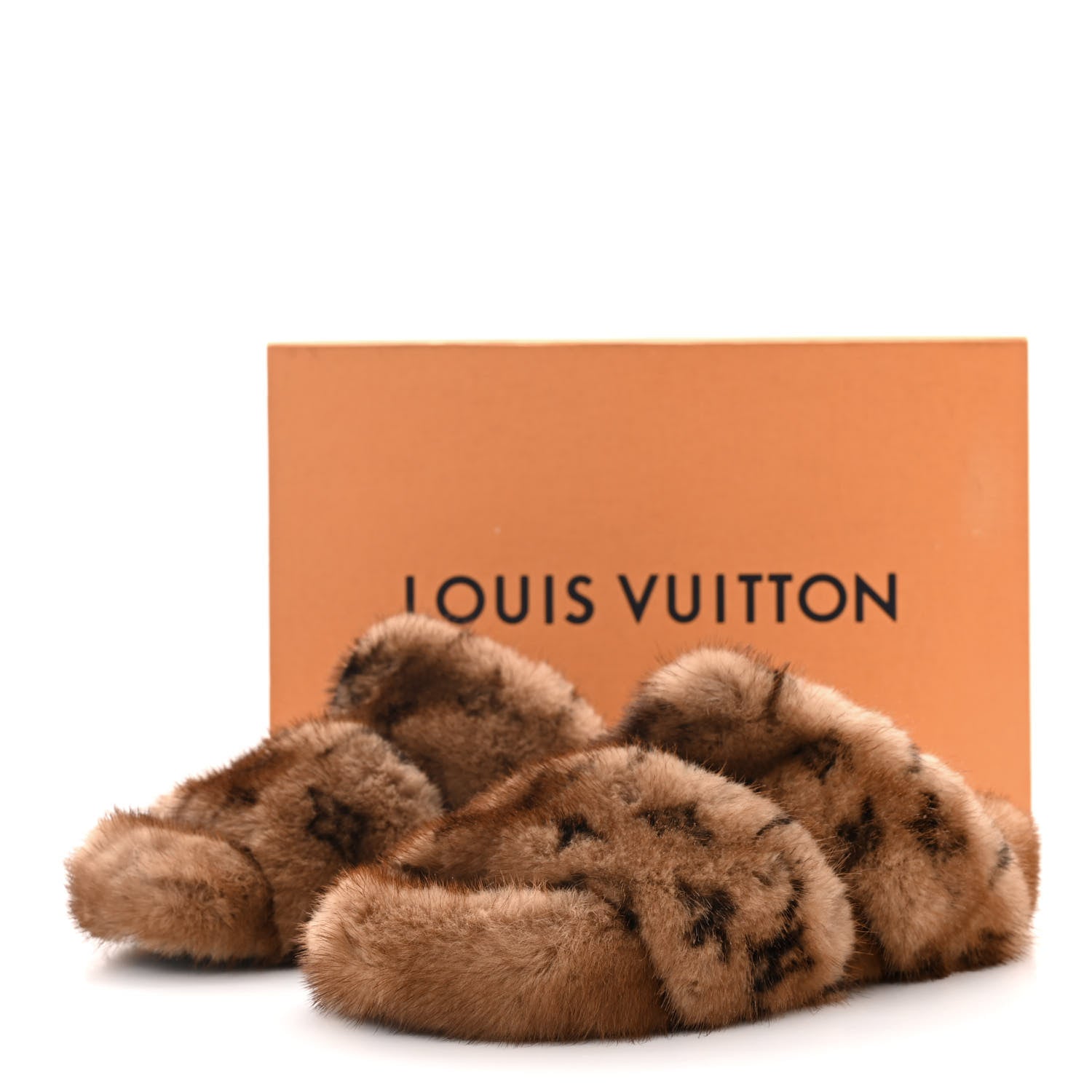 Louis Vuitton Mink Fur Bom Dia Slippers 36 Cognac 9 of 9