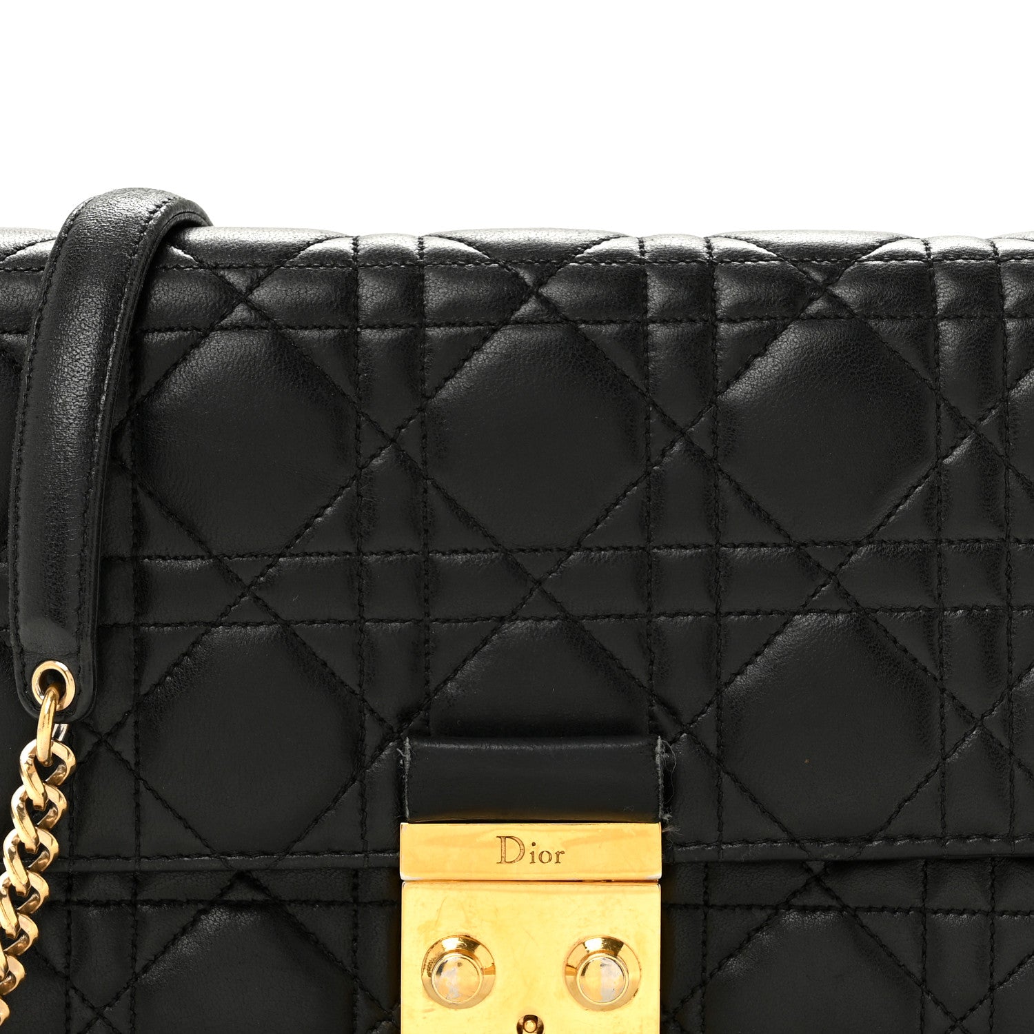 Christian Dior Lambskin Cannage Miss Dior Promenade Pouch Black 7 of 15