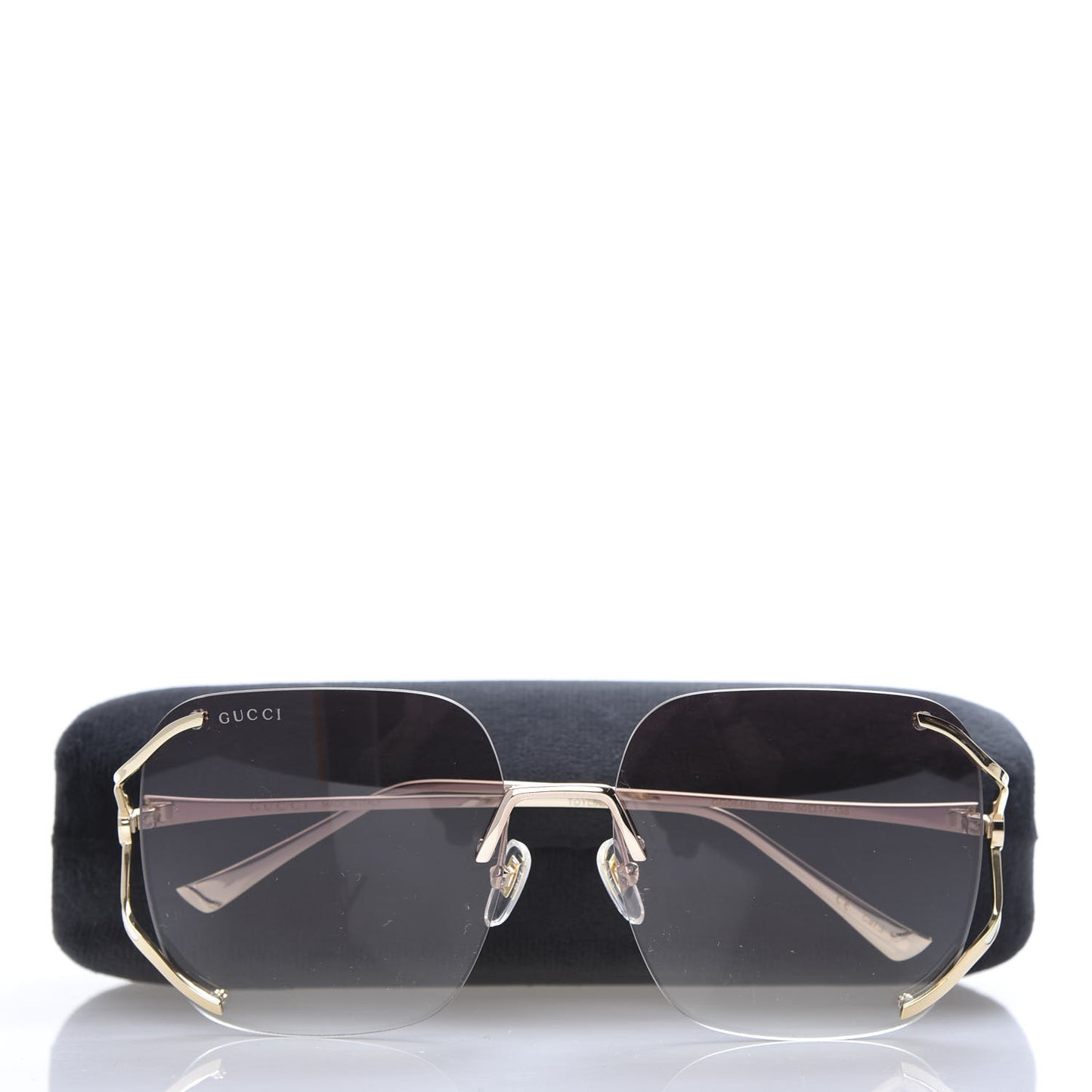 Metal Oversized Sunglasses GG0646S Gold Brown