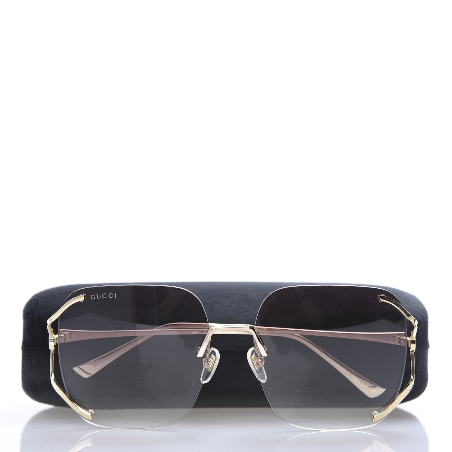 Gucci Metal Oversized Sunglasses GG0646S Gold Brown 8 of 8