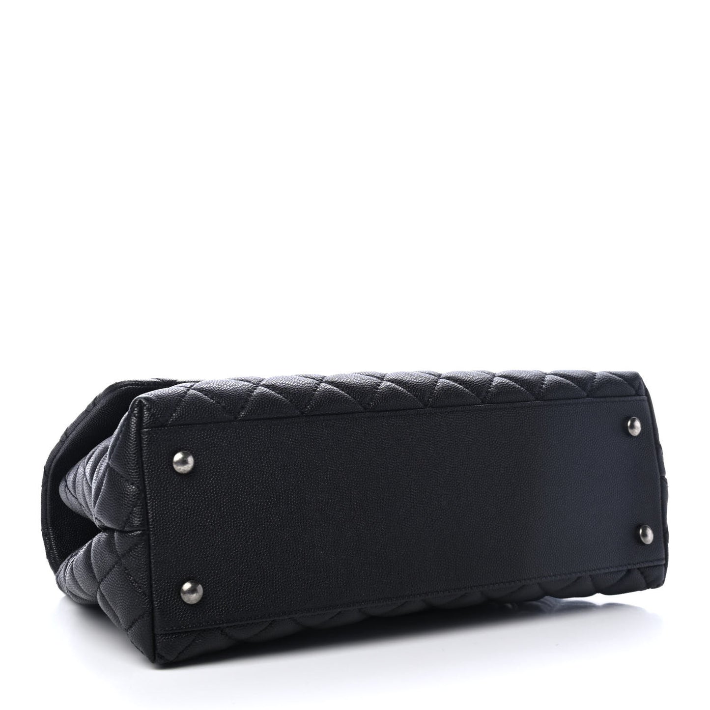 Caviar Quilted Small Coco Handle Flap Black