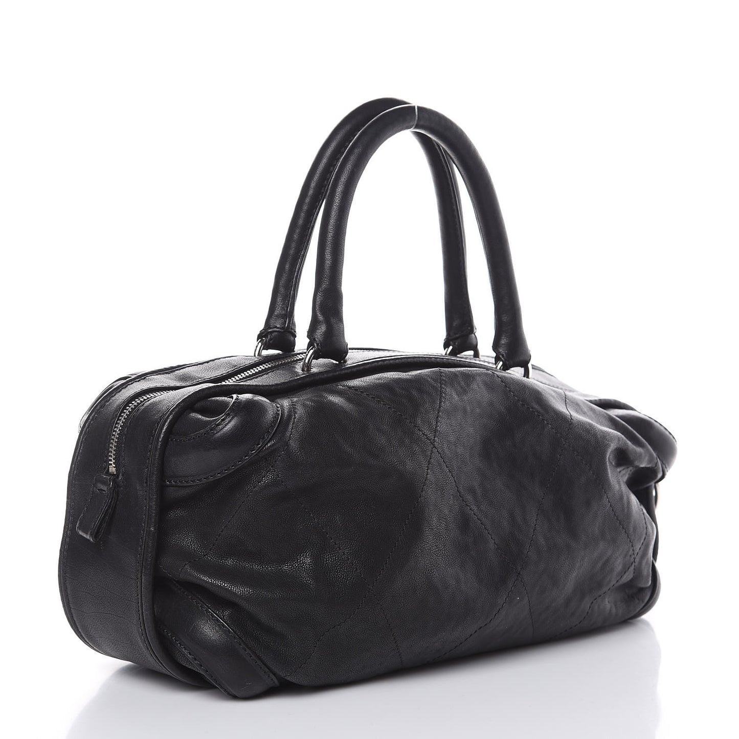 Calfskin Stitched Bowler Black