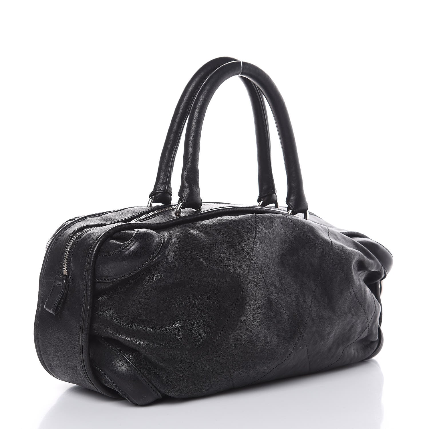 Chanel Calfskin Stitched Bowler Black 3 of 10