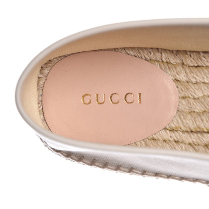 Gucci Canvas Logo Espadrilles 36 Greggio White 9 of 12
