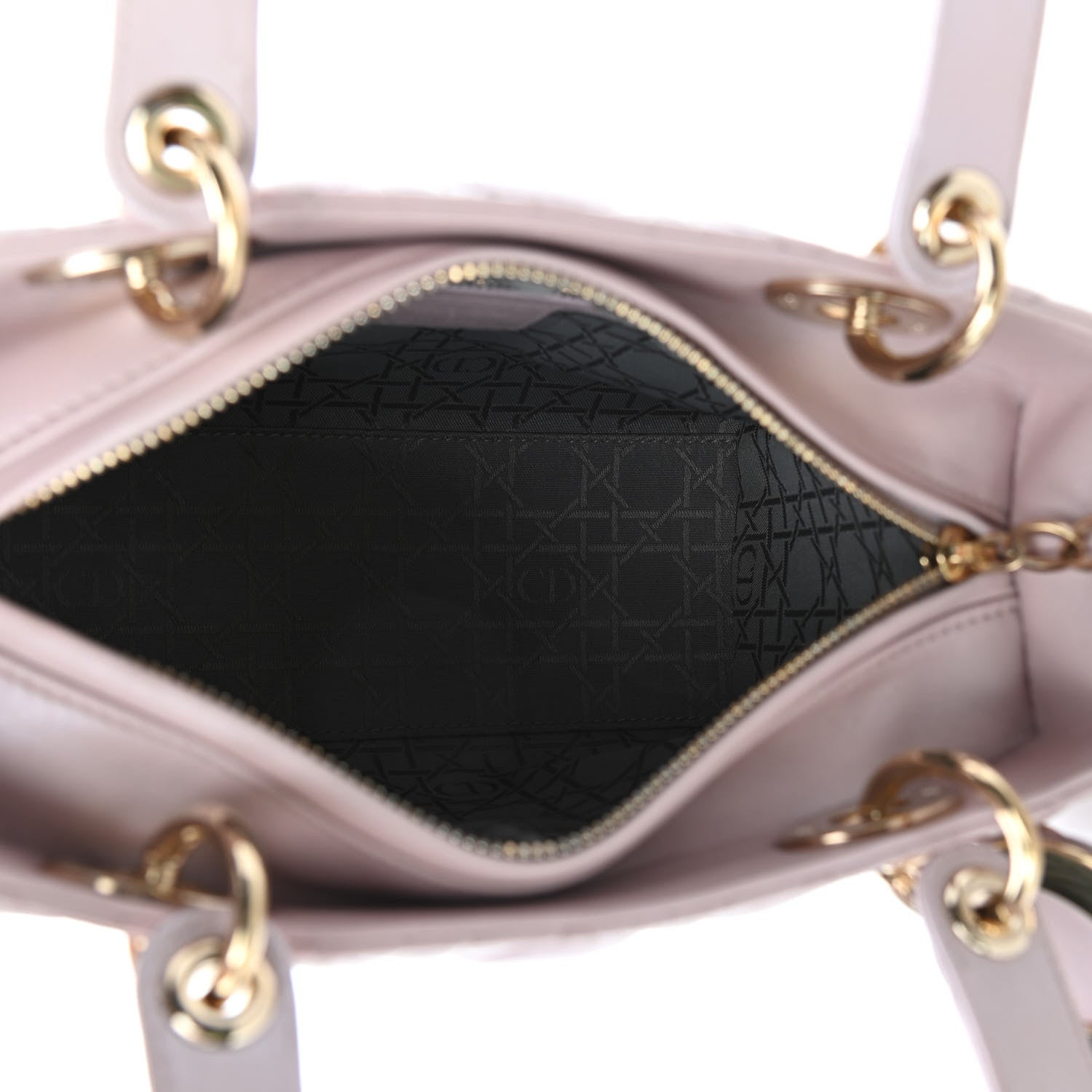 Christian Dior Pearly Lambskin Cannage Medium Lady Dior Lotus 4 of 5