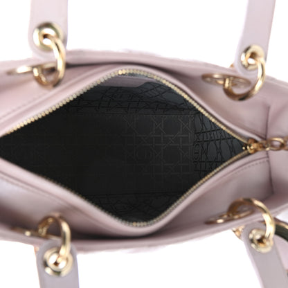 Christian Dior Pearly Lambskin Cannage Medium Lady Dior Lotus 4 of 5