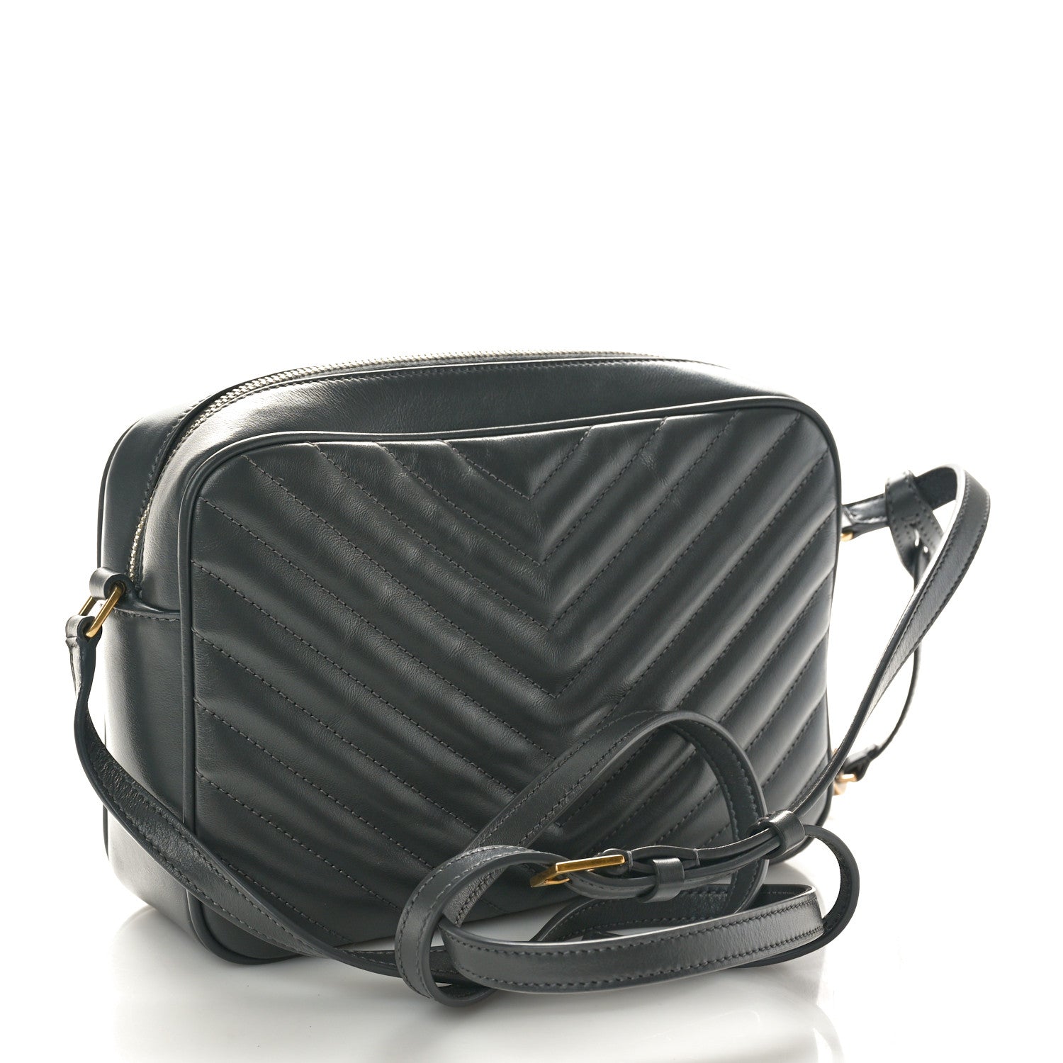 Saint Laurent Calfskin Matelasse Monogram Lou Camera Bag Storm 2 of 10