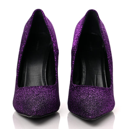 Balenciaga Shiny Fabric Square Knife 110mm Pumps 41 Purple 2 of 9