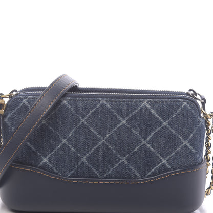 Chanel Denim Calfskin Quilted Small Gabrielle Clutch With Chain Blue 11 of 13