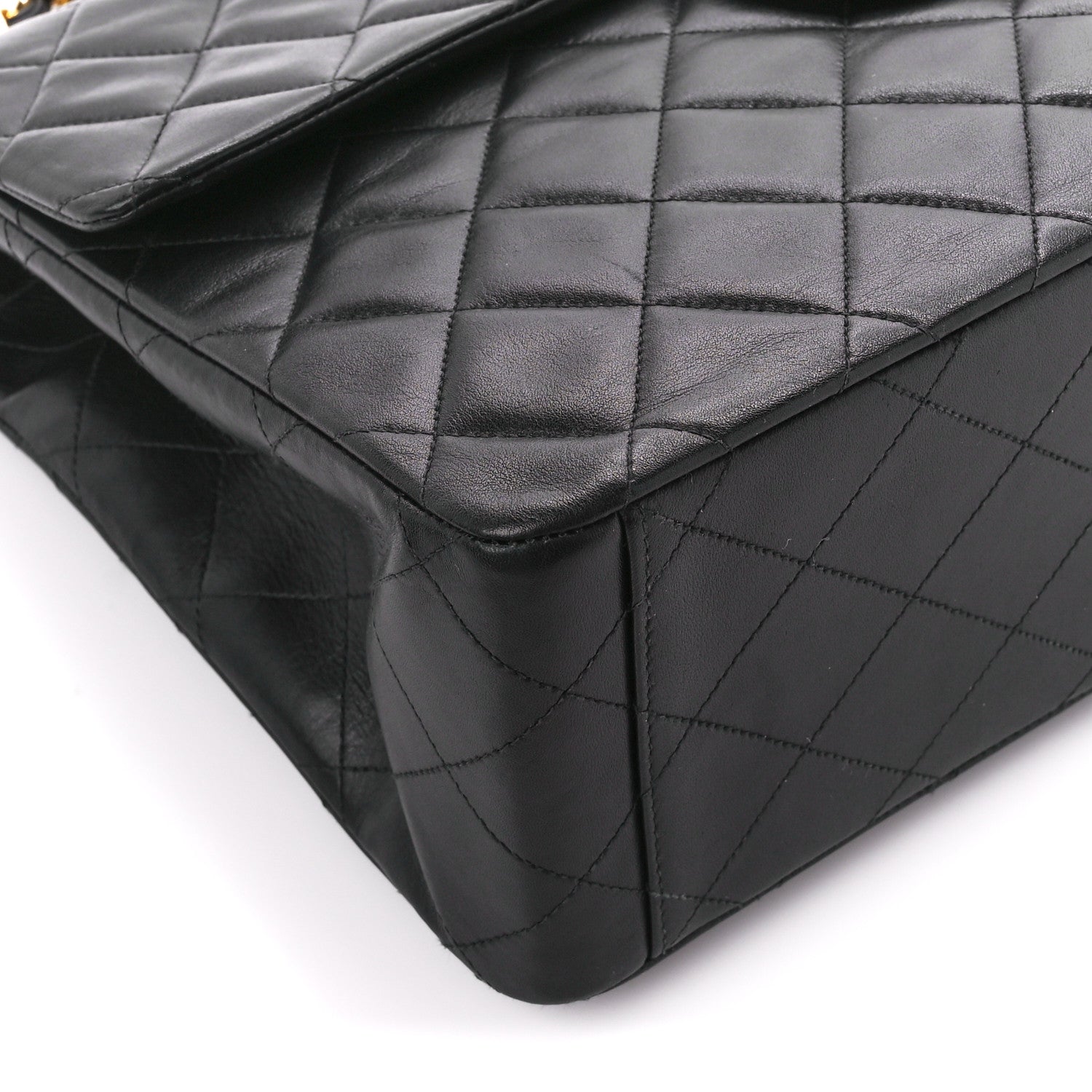 Chanel Lambskin Quilted XL Jumbo Single Flap Black 10 of 11
