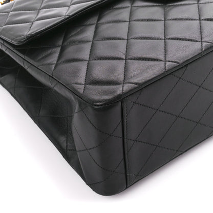 Chanel Lambskin Quilted XL Jumbo Single Flap Black 10 of 11
