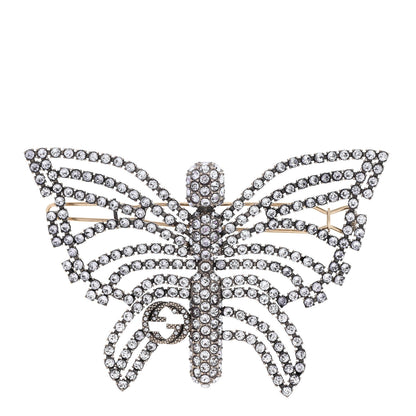 Gucci Crystal Butterfly Interlocking G Hair Clip Silver 1 of 3