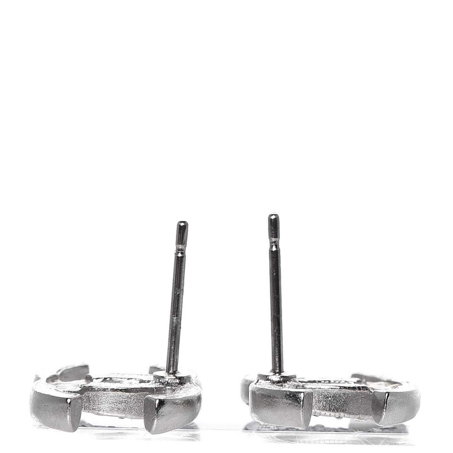 Crystal CC Moon Earrings Silver