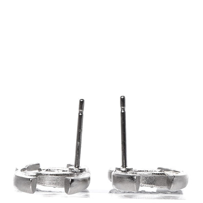 Chanel Crystal CC Moon Earrings Silver 3 of 5
