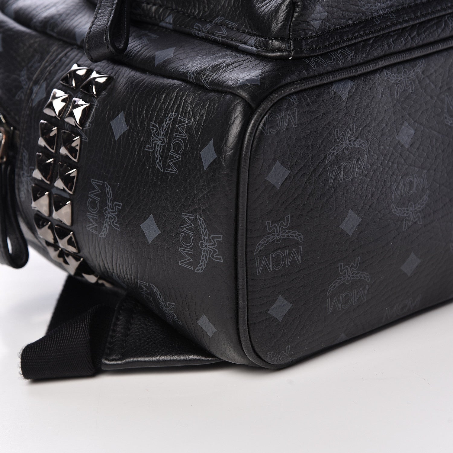 MCM Visetos Small Side Stud Stark Backpack Black 10 of 12