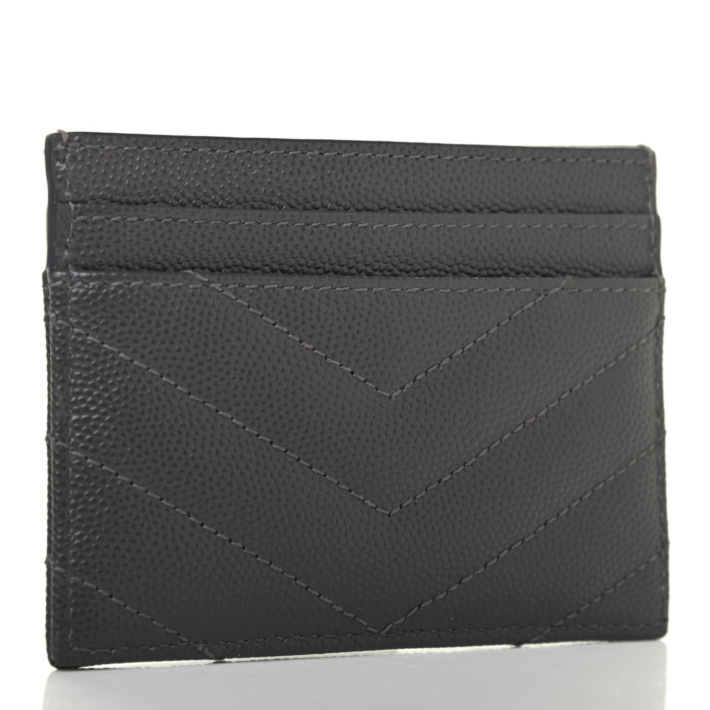 Grain De Poudre Matelasse Chevron Monogram Credit Card Case Storm