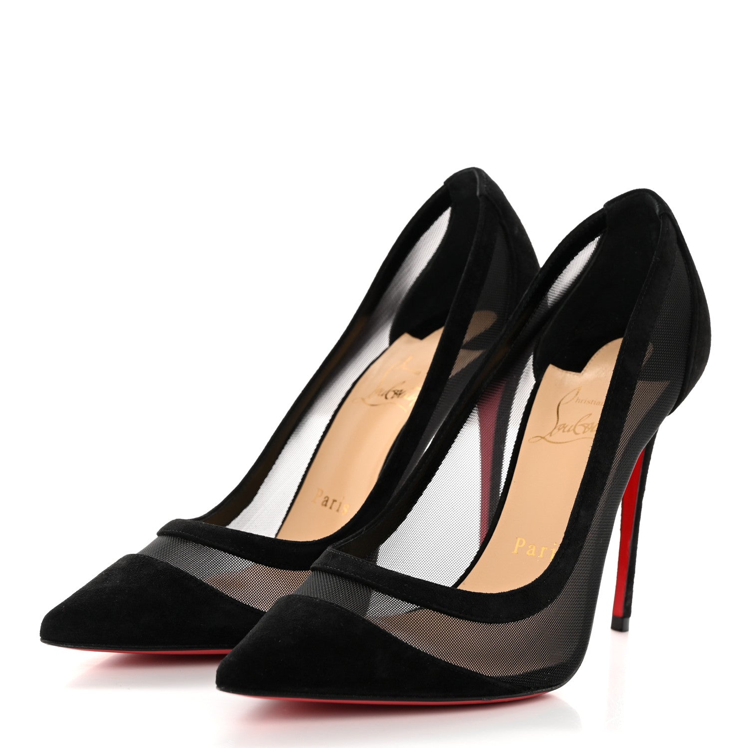 Christian Louboutin Veau Velours Rete Galativi 100 Pumps 37 Black 3 of 8
