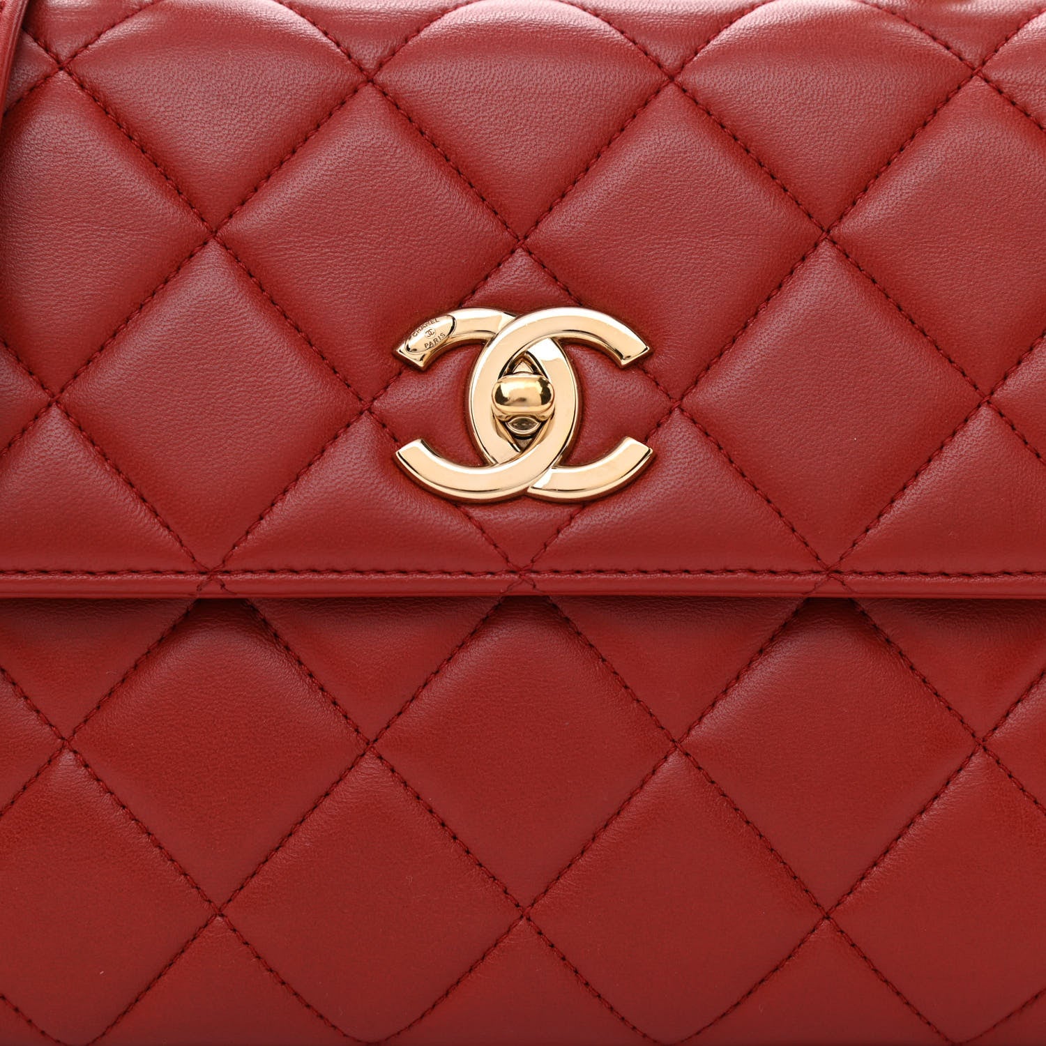 Chanel Lambskin Quilted Small Trendy CC Flap Dual Handle Bag Red 8 of 11