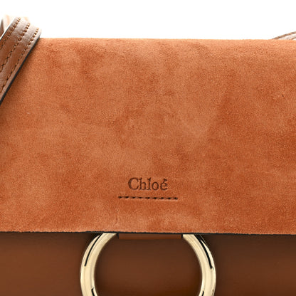Chloe Suede Calfskin Small Faye Shoulder Bag Tobacco 7 of 9