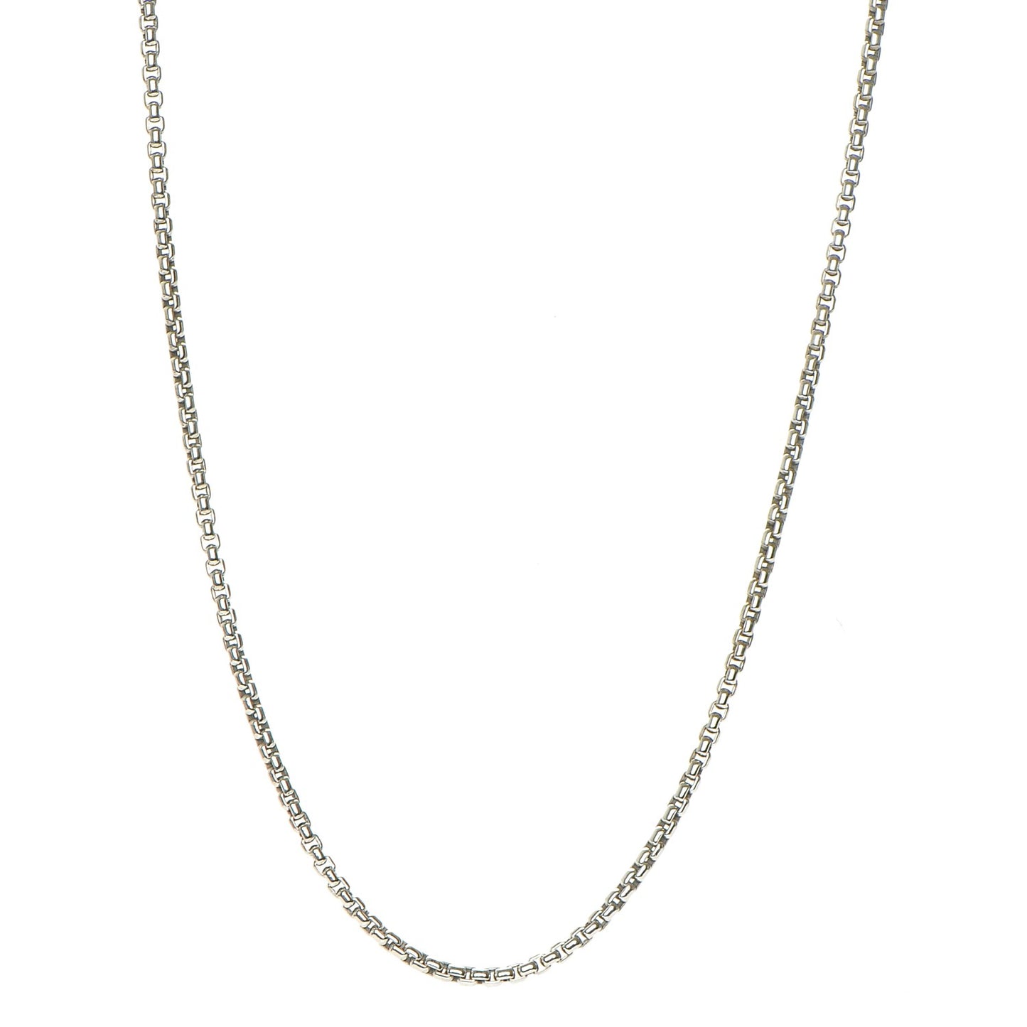 Sterling Silver 14K Yellow Gold 2.7mm Small Box Chain Necklace 18"