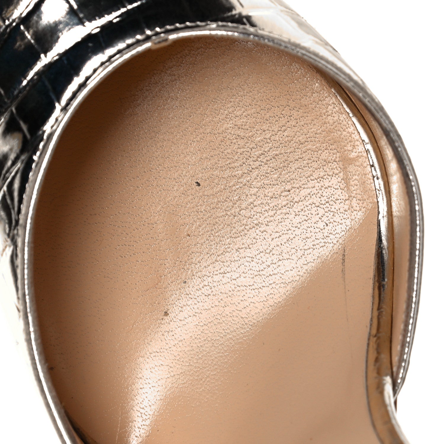 Christian Louboutin Metallo Cocco Iriza 100 Pumps 41 Platine 9 of 12