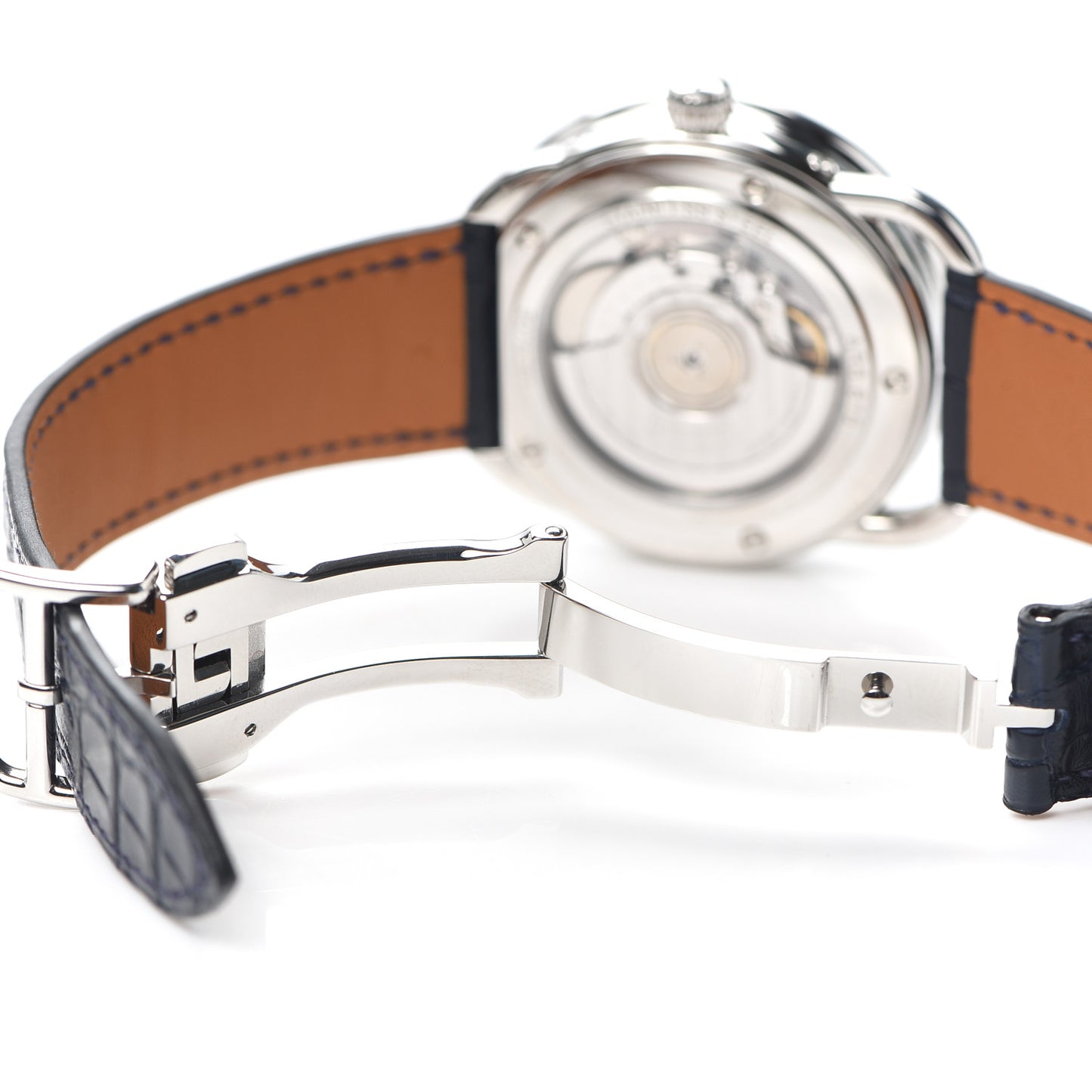 Stainless Steel Alligator 43mm Arceau Grande Lune Automatic Watch Bleu Abysse