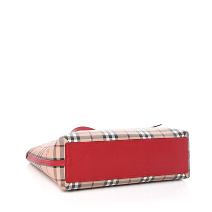 Burberry Haymarket Check Small Reversible Tote Poppy Red 7 of 12