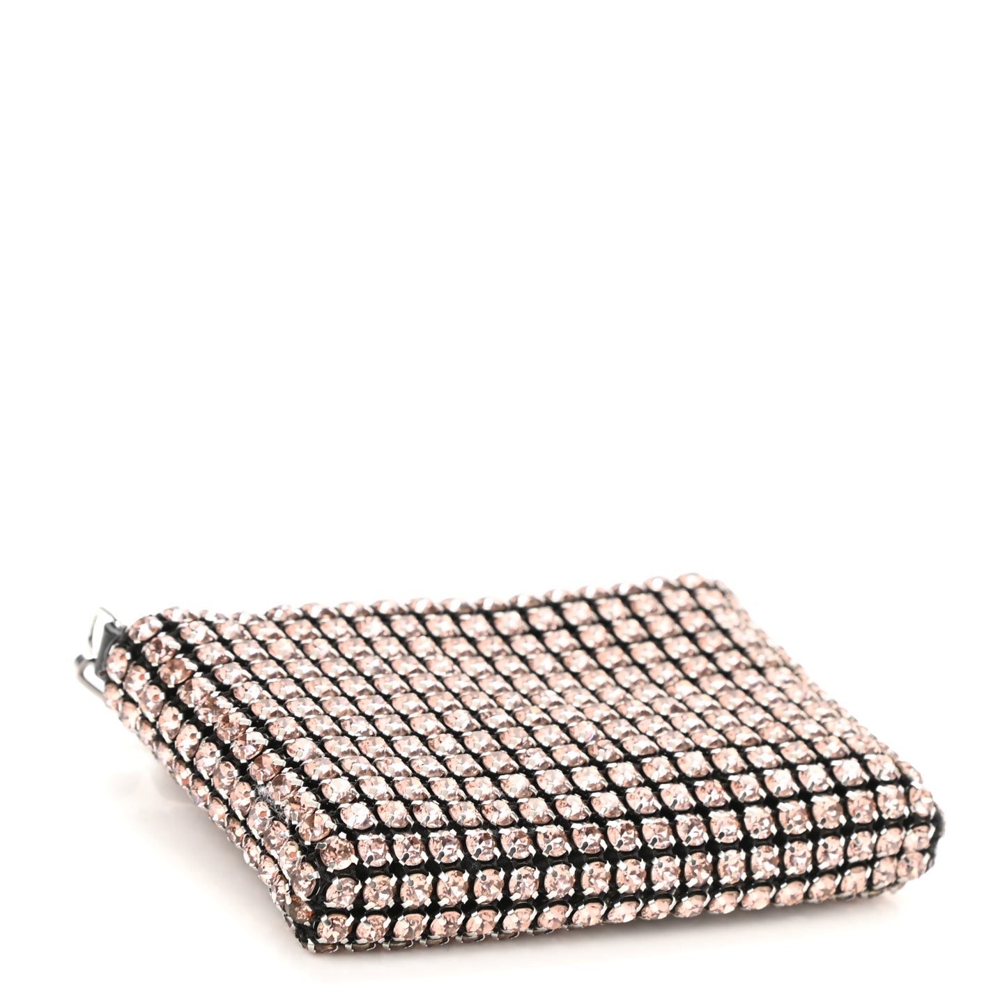 Mesh Crystal Rhinestone Nano Heiress Pouch Pink