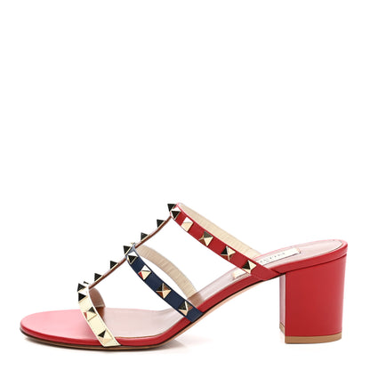 Valentino Garavani Calfskin Rockstud 60mm Caged Slide Sandals 39 Multicolor 1 of 7