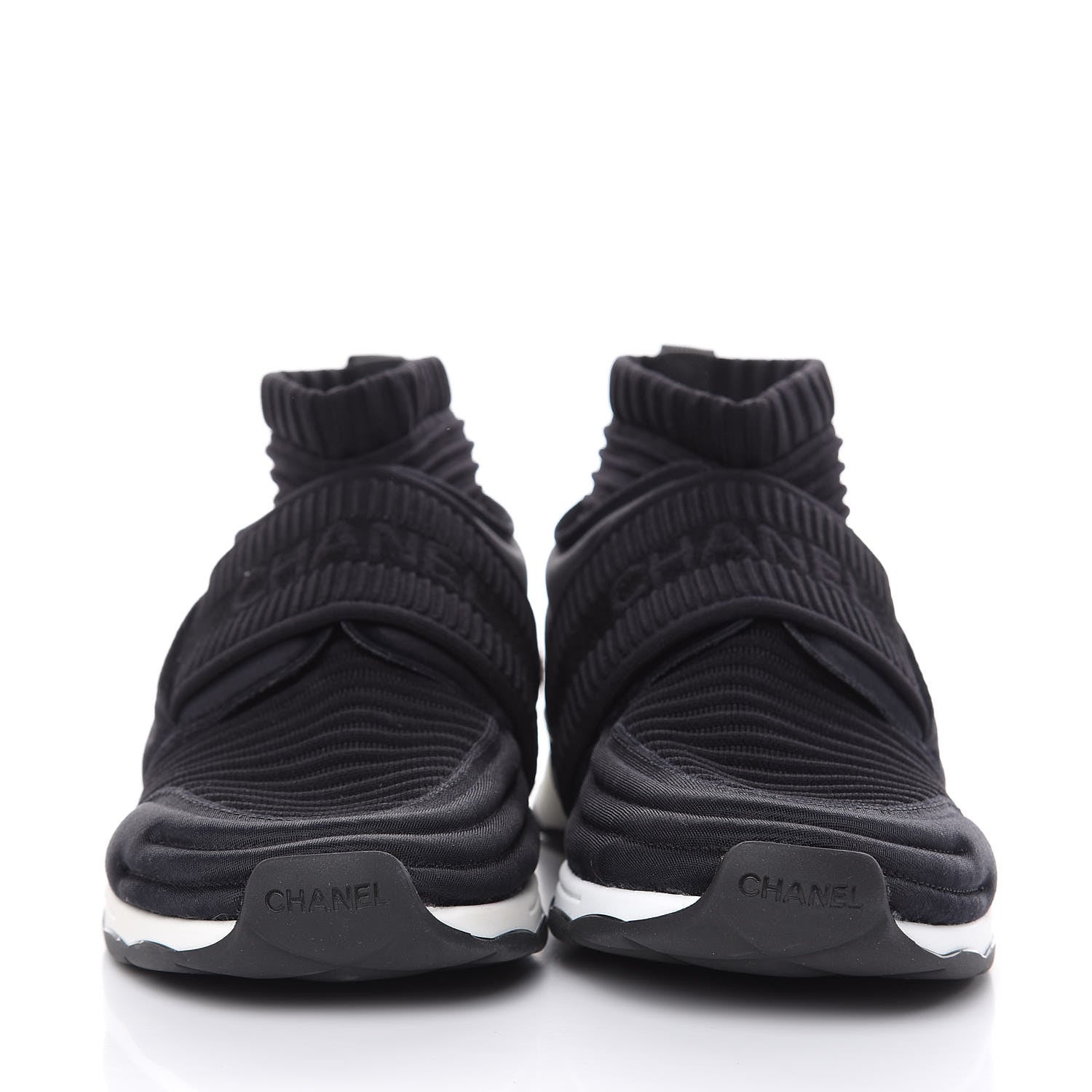 Chanel Stretch Fabric CC Sneakers 37 Black 2 of 9