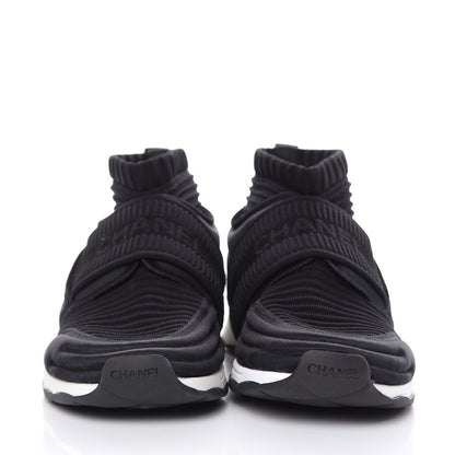 Chanel Stretch Fabric CC Sneakers 37 Black 2 of 9