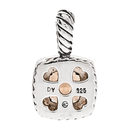 David Yurman Sterling Silver Diamond Smoky Quartz 7mm Petite Albion Pendant 3 of 4