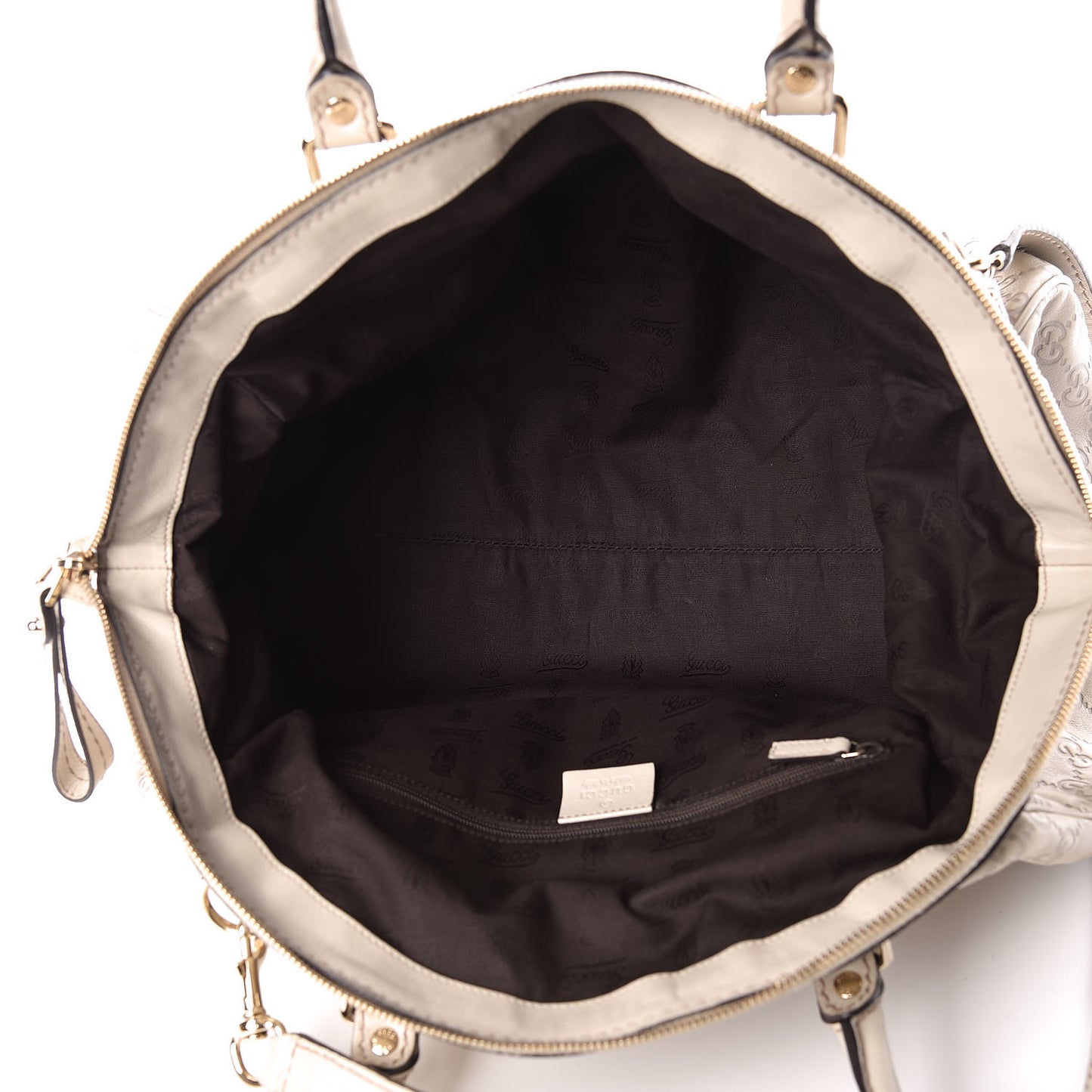 Guccissima Medium Sukey Boston Off White