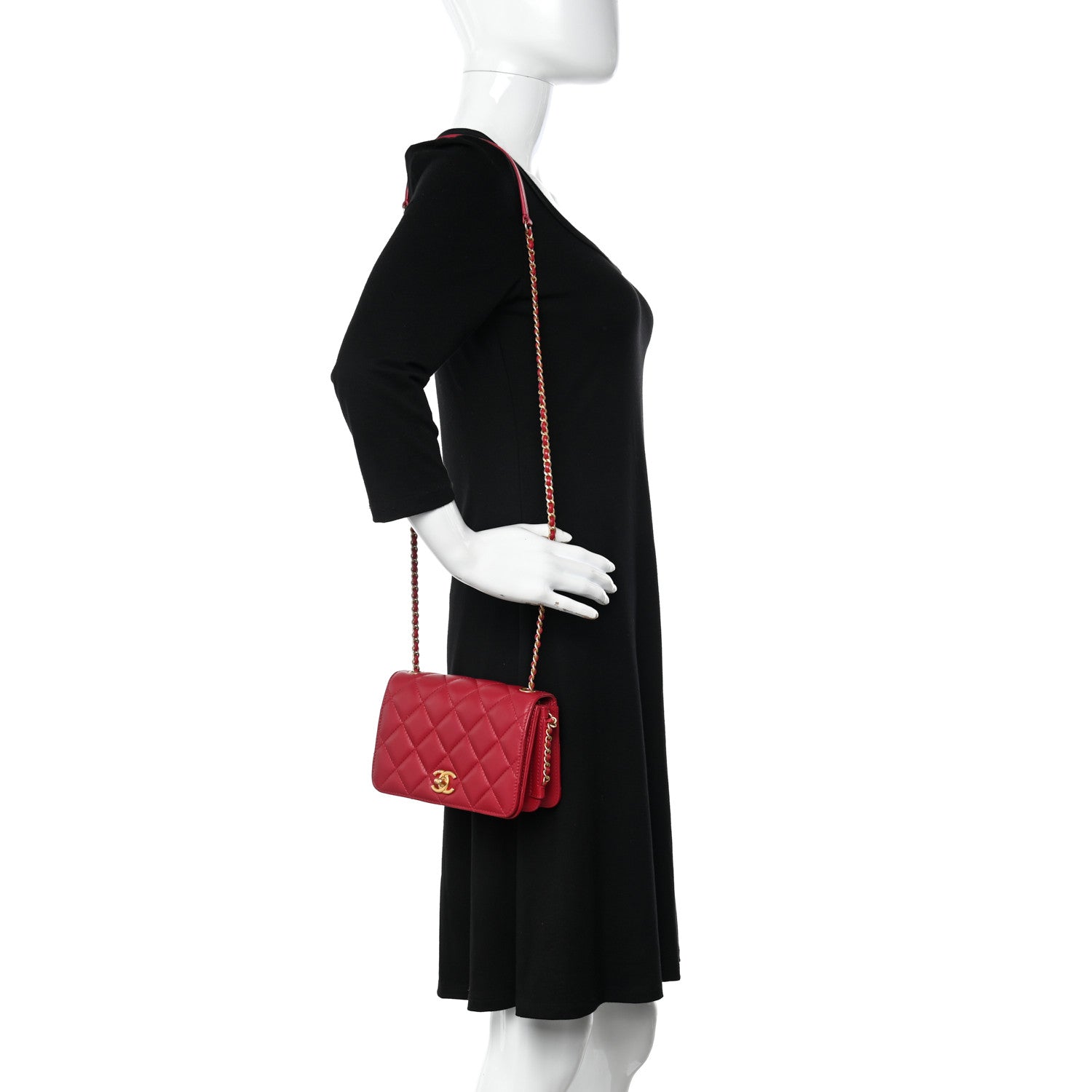 Chanel Calfskin Quilted Everyday Chic Single Flap Red 2 of 11