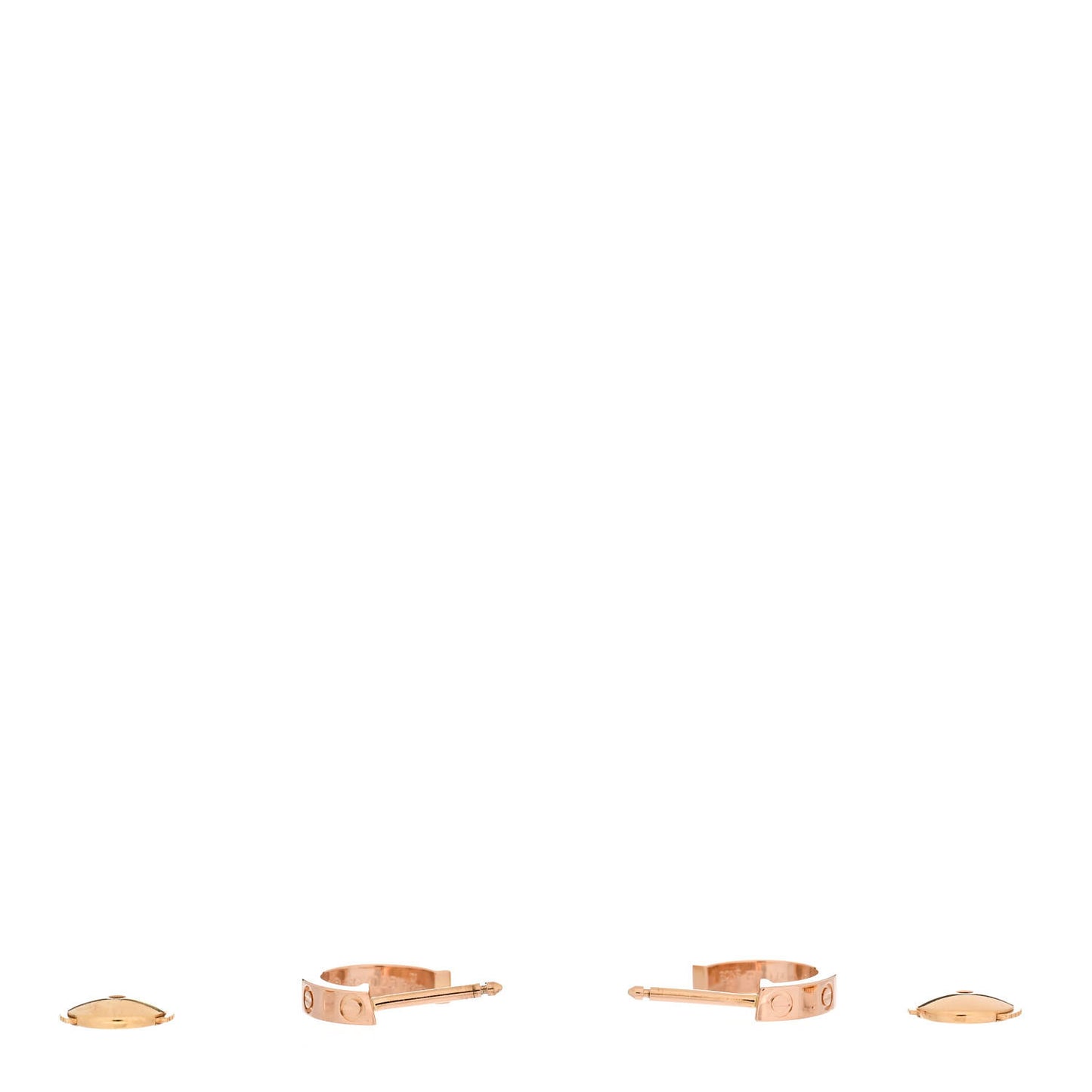 18K Pink Gold Small LOVE Hoop Earrings