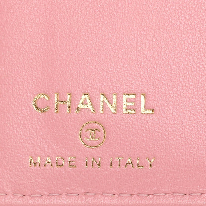 Chanel Iridescent Caviar Quilted Card Holder Wallet Rose Pink 6 of 8