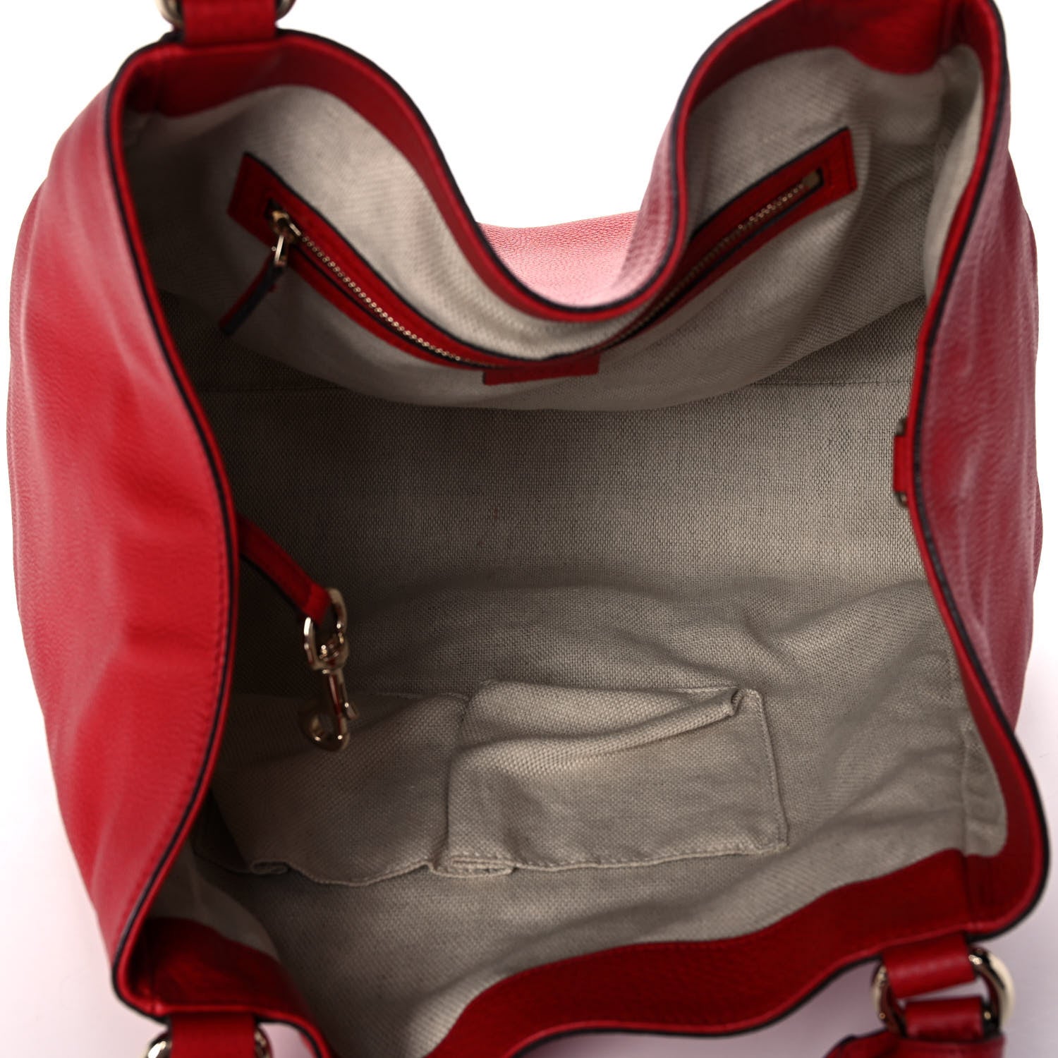 Gucci Pebbled Calfskin Medium Soho Shoulder Bag Red 5 of 12